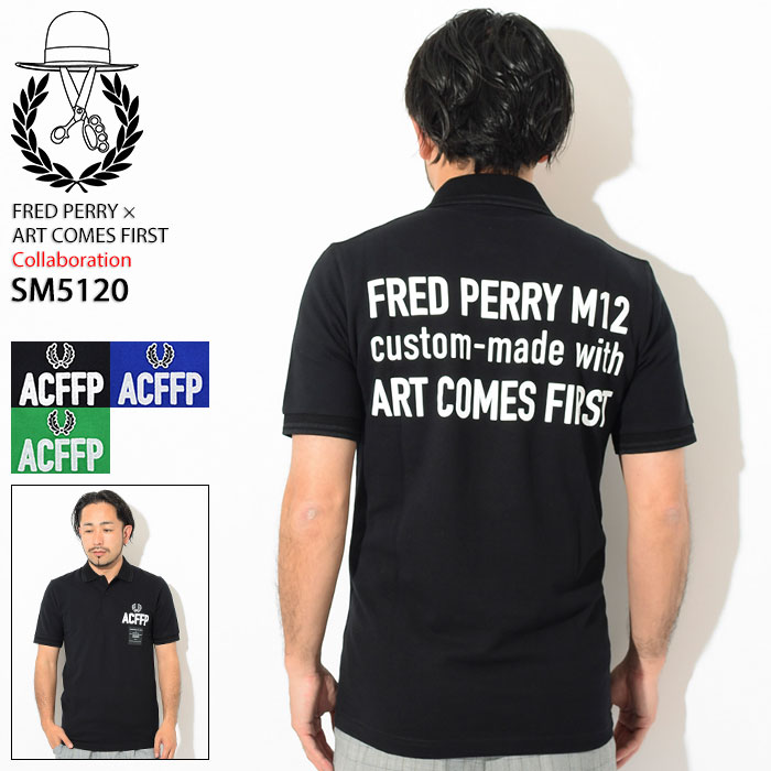 フレッドペリー 【7時間セール6/10】【60%OFF】フレッドペリー FRED PERRY ポロシャツ 半袖 メンズ アートカムズファースト エンブロイダード フレッド ペリー コラボ ( FRED PERRY×ART COMES FIRST SM5120 英国製 イギリス製 鹿の子 ポロ )