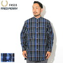 フレッドペリー FRED PERRY シャツ 長袖 メンズ バンド カラー オーバーサイズ 日本企画 ( FREDPERRY F4533 Band Collar Oversized L/S Shirt JAPAN LIMITED ビッグシルエット カジュアルシャツ トップス フレッド ペリー フレッド・ペリー )