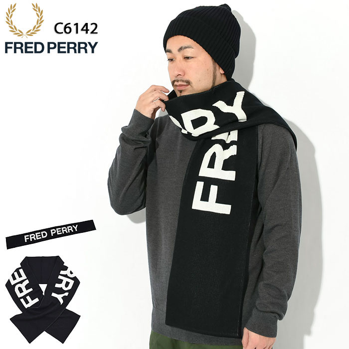 フレッドペリー FRED PERRY マフラー メンズ オーバーサイズ ブランデッド スカーフ ( FREDPERRY C6142 Oversized Branded Scarf 小物 フレッド ペリー フレッド ペリー ) ice field icefield