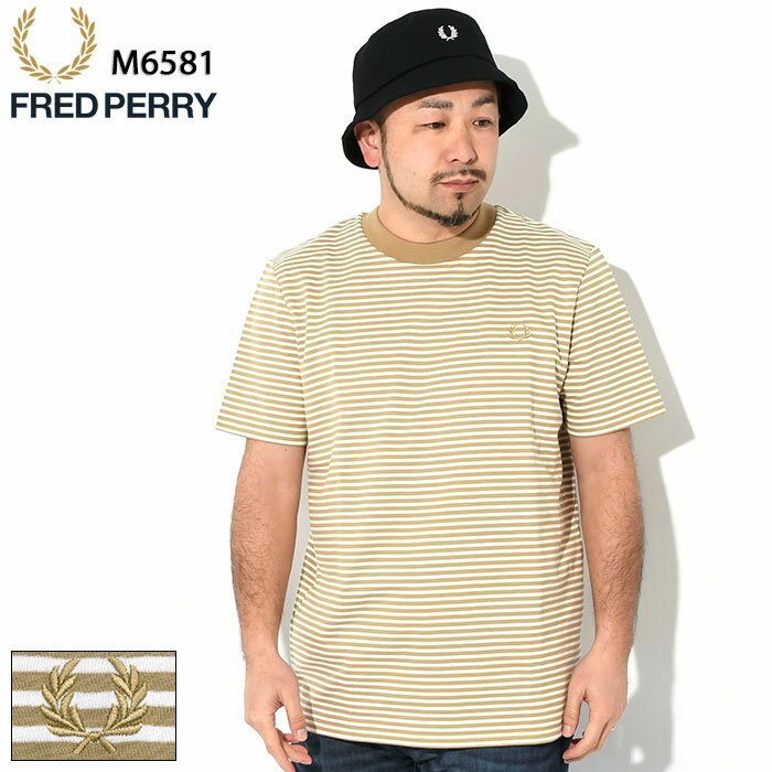 եåɥڥ꡼ FRED PERRY T Ⱦµ  ե ȥ饤 إӡ  ( FREDPERRY M6581 Fine Stripe Heavy Weight S/S Tee ƥ T-SHIRTS åȥ ȥåץ եå ڥ꡼ եåɡڥ꡼ )[M 1/1] ice field icefield