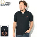 フレッドペリー FRED PERRY ポロシャツ 半袖 メンズ クレープ ピケ ジップ ネック ( FREDPERRY M9886 Crepe Pique Zi...