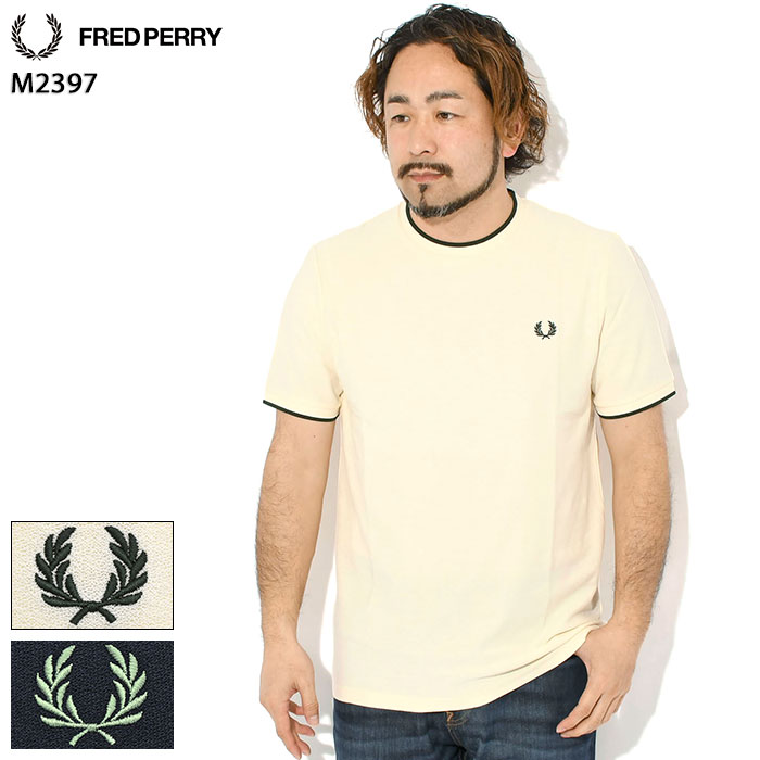 乐天商城 - フレッドペリー FRED PERRY Tシャツ 半袖 メンズ トリム ディテール クレープ ピケ ( FREDPERRY M2397 Trim Detail Crepe Pique S/S Tee 鹿の子 ティーシャツ T-SHIRTS カットソー トップス フレッド ペリー フレッド・ペリー )[M便 1/1]