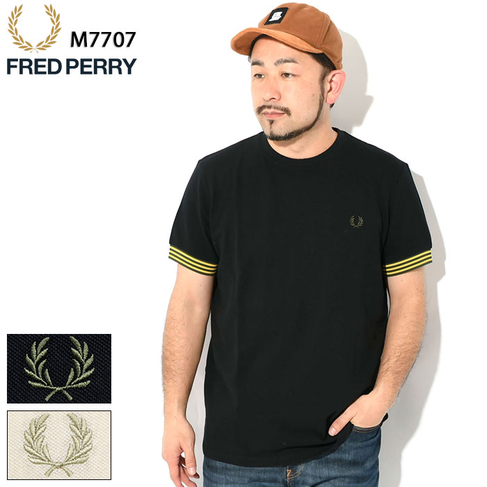 フレッドペリー FRED PERRY Tシャツ 半袖 メンズ ストライプド カフ ( FREDPERRY M7707 Striped Cuff S..