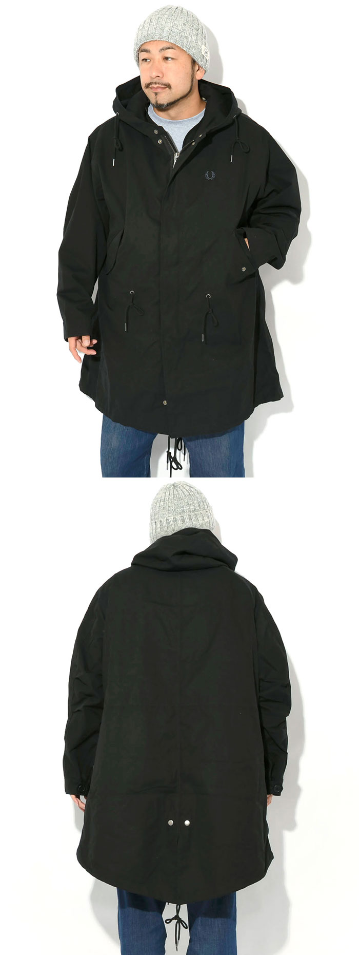 フレッドペリー FRED PERRY ジャケット メンズ オーバーサイズ パーカー ( FREDPERRY SJ1121 Oversized Parka JKT モッズパーカー モッズコート フィッシュテールパーカー 2Way ミドル丈 アウター フレッド ペリー フレッド・ペリー ) 3