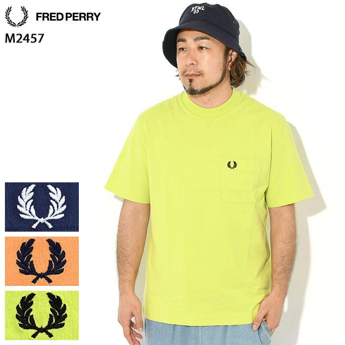 Rakuten - フレッドペリー FRED PERRY Tシャツ 半袖 メンズ ウォッシュド ( FREDPERRY M2457 Washed S/S Tee ポケット ポケT ティーシャツ T-SHIRTS カットソー トップス フレッド ペリー フレッド・ペリー )[M便 1/1]