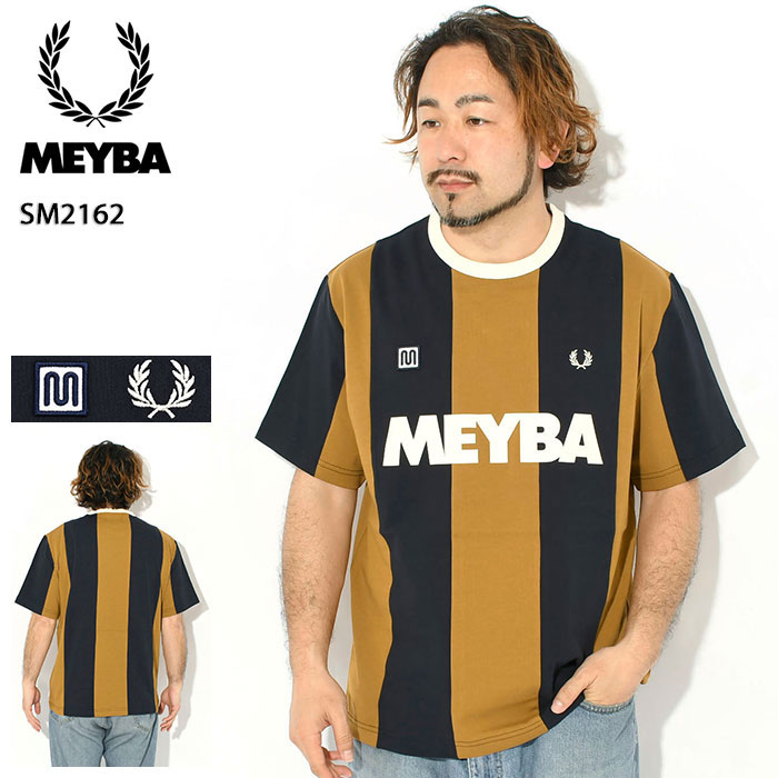 乐天商城 - フレッドペリー FRED PERRY カットソー 半袖 メンズ メイバ カット アンド ソー クルー コラボ ( FREDPERRY×MEYBA Cut And Sew S/S Crew SM2162 Tシャツ ティーシャツ T-SHIRTS トップス フレッド ペリー フレッド・ペリー ) ice field icefield