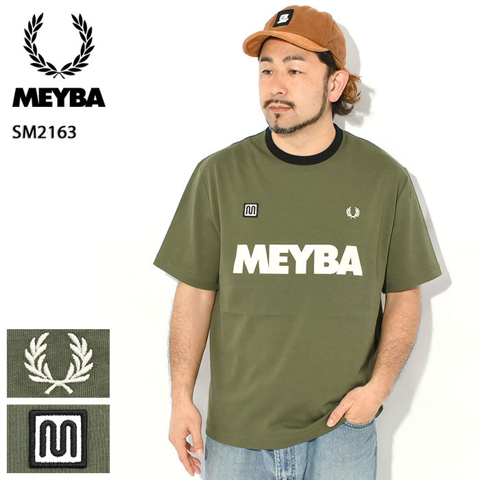 乐天商城 - フレッドペリー FRED PERRY カットソー 半袖 メンズ メイバ リンガー クルー コラボ ( FREDPERRY×MEYBA Ringer S/S Crew SM2163 Tシャツ ティーシャツ T-SHIRTS トップス フレッド ペリー フレッド・ペリー ) ice field icefield