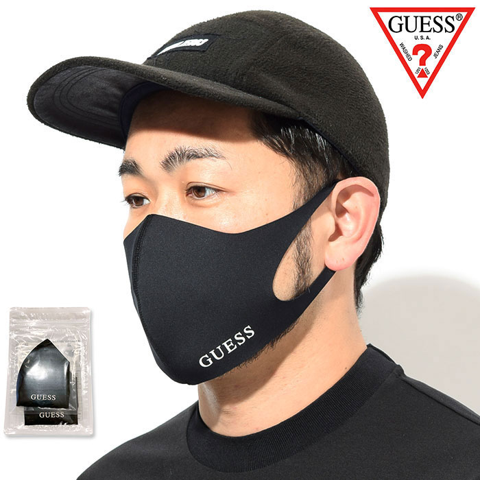 ゲス GUESS マスク ゲス ロゴ ( GUESS GUESS Logo Mask 洗える 立体型 風邪 花粉 ほこり 抗菌 消臭 速乾 UVカット 2枚入り おしゃれ ファッション カジュアル 即納 メンズ レディース ユニセックス 男女兼用 MK2A7724RT ) M便 1/1 ice field icefield