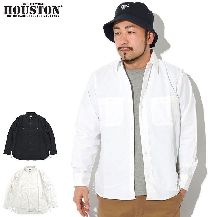 乐天商城 - ヒューストン HOUSTON シャツ 長袖 メンズ OX ワーク ( HOUSTON OX Work L/S Shirt ワークシャツ オックスフォードシャツ カジュアルシャツ トップス アメカジ 41133 ) ice field icefield