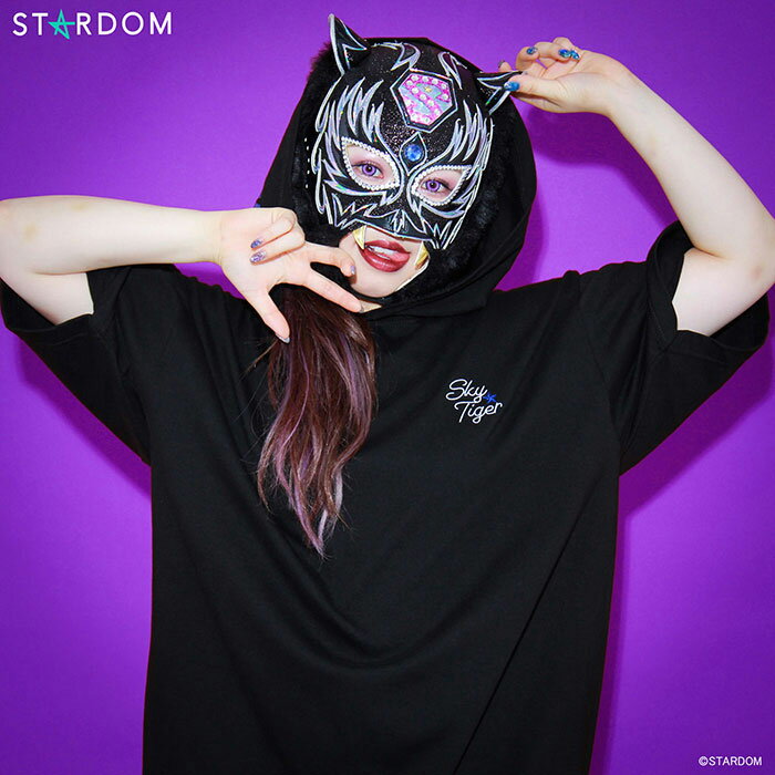 HTML ZERO3×STARDOM スターライト・キッド コラボ Tシャツ 半袖 メンズ ( エイチティエムエル ゼロスリー×スターダム スターライト・キッド Skytiger Hood S/S Tee スカイタイガー フード ティーシャツ HTML-T594 )のサムネイル