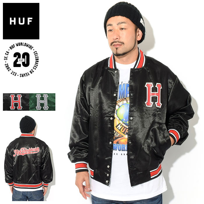 ハフ HUF ジャケット メンズ クラッカージャック サテン ベースボール ( HUF Crackerjack Satin Baseball JKT スタジアムジャケット スタジャン JACKET JAKET アウター ジャンパー ブルゾン メンズ 男性用 JK00372 )