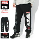 ハフ HUF パンツ メンズ スパイダーマン アメージング フリース コラボ ( HUF×Spider-Man Amazing Fleece Pant スウェットパンツ スエットパンツ ボトムス メンズ 男性用 MARVEL マーベル PT00296 ) ice field icefield