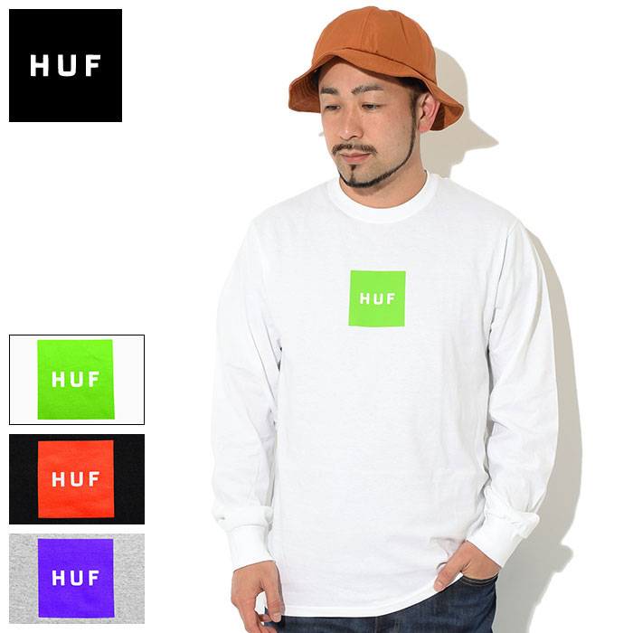 【アウトレット(不良箇所あり)】ハフ HUF ロンT Tシャツ 長袖 メンズ エッセンシャルズ ボックス ロゴ ( HUF Essentials Box Logo L/S Tee ティーシャツ T-SHIRTS ロング ロンティー 長袖Tシャツ カットソー トップス メンズ 男性用 TS01665 ) ice field icefield