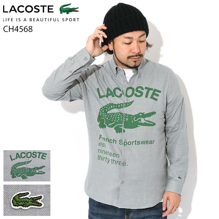 ラコステ ラコステ LACOSTE シャツ 長袖 メンズ CH4568L ( lacoste CH4568L L/S Shirt フランネルシャツ ボタンダウン カジュアルシャツ トップス CH4568-10 )