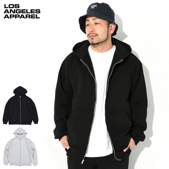 ロサンゼルスアパレル LOS ANGELES APPAREL パーカー ジップアップ メンズ 14オンス ヘビー フリース フル ジップ フーディ ( 14oz Heavy Fleece Full Zip Hoodie HF-10 HF10 フード フーディー スウェット ジップパーカー フルジップ Parker トップス ロスアパ )