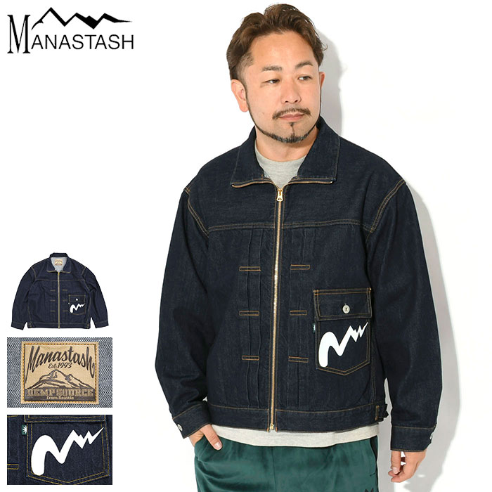 乐天商城 - マナスタッシュ MANASTASH ジャケット メンズ MS デニム ジップ ( MANASTASH MS Denim Zip JKT デニムジャケット Gジャン ジージャン JACKET アウター メンズ 男性用 792-4952003 ) ice field icefield
