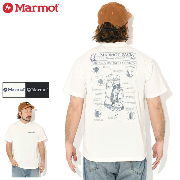 Rakuten - マーモット Marmot Tシャツ 半袖 メンズ アーカイブ パックス ( Marmot Archive Paks S/S Tee 吸水 速乾 UVカット 抗菌防臭 ティーシャツ T-SHIRTS カットソー トップス アウトドア トレッキング 登山 MENS 男性用 MTSS26MST068 )[M便 1/1]