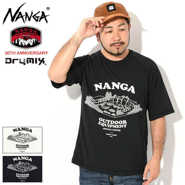 ナンガ NANGA Tシャツ 半袖 メンズ ドライ ミックス アウトドア エクイップメント モジュールシステム 1 ラグラン ( Dry Mix OEMS 1 Raglan Tee 30TH ANNIVERSARY 30周年記念 速乾 UVカット 抗ピリング ティーシャツ T-SHIRTS カットソー トップス NW2411-1G506 )