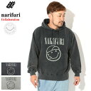 ナリフリ narifuri パーカー プルオーバー メンズ スマイル フェイス ガーメント ダイ コラボ ( narifuri×SMILE FACE Garme...