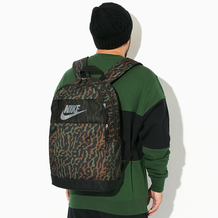 ナイキ NIKE リュック CAMINAL エレメンタル バックパック ブラック/マルチ ( nike CAMINAL Elemental Backpack Black/Multi カモ柄 迷彩 Bag バッグ Daypack デイパック 普段使い 通勤 通学 旅行 メンズ レディース ユニセックス 男女兼用 FB2834-010 )