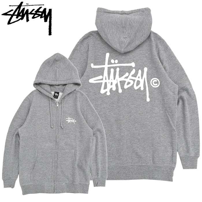 【アウトレット(不良箇所あり)】ステューシー STUSSY パーカー ジップアップ Basic Logo ( stussy full zip hooded sweat パーカー パーカ フード フーディ トップス Zip up Hoody Parker ジップパーカー フルジップ メンズ・男性用 ベーシックロゴ 1973493 )
