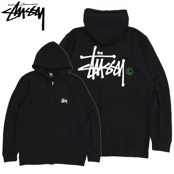 【アウトレット(不良箇所あり)】ステューシー STUSSY パーカー ジップアップ Basic Logo ( stussy full zip hooded sweat パーカー パーカ フード フーディ トップス Zip up Hoody Parker ジップパーカー フルジップ メンズ・男性用 ベーシックロゴ 1973635 )