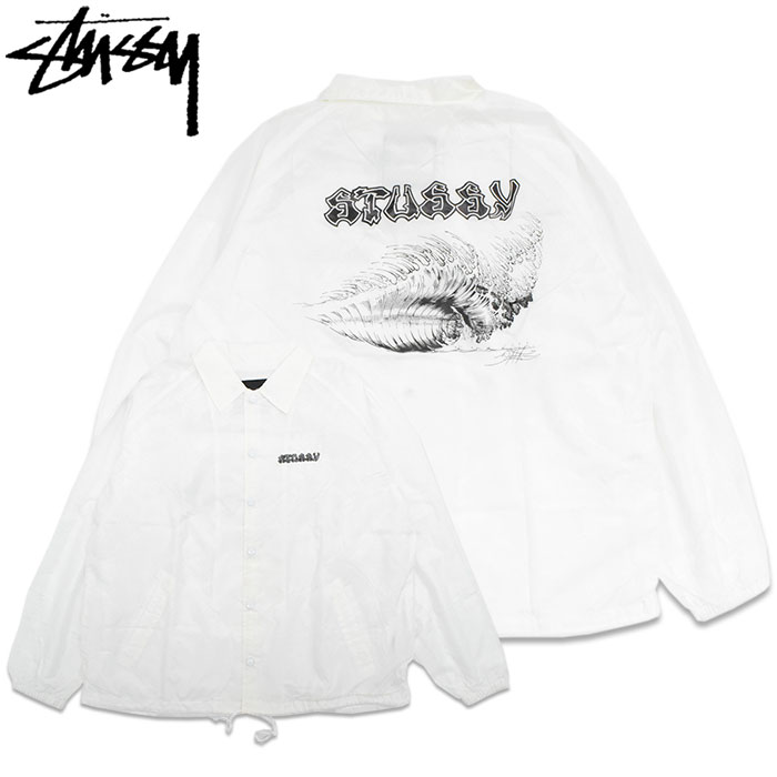 【アウトレット(不良箇所あり)】ステューシー STUSSY×Wes Humpston W.H. Wave Coaches ジャケット コラボ(stussy JKT JACKET JAKET アウター コーチ ウェス・ハンプストン Wネーム ジャンパー・ブルゾン Stussy メンズ・男性用 315011 ストゥーシー スチューシー)