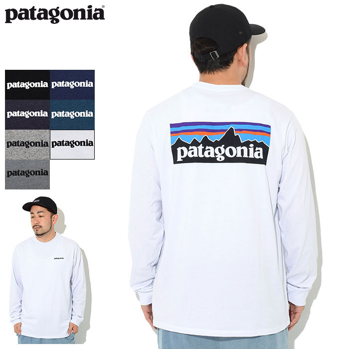 パタゴニア Patagonia ロンT Tシャツ 長袖 メンズ P-6 ロゴ レスポンシビリティー ( Patagonia P-6 Logo Responsibili L/S Tee ティーシャツ T-SHIRTS ロング ロンティー 長袖Tシャツ カットソー トップス アウトドア USAモデル 38518 ) ice field icefield