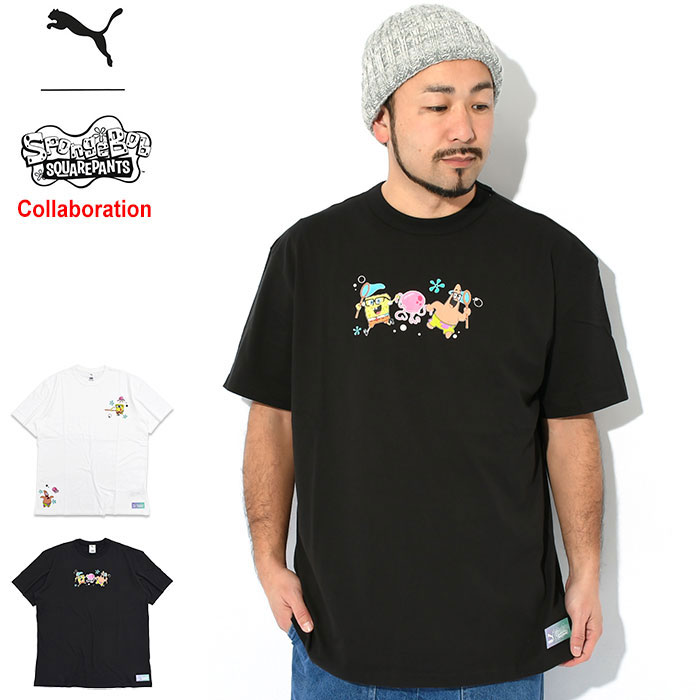 プーマ PUMA Tシャツ 半袖 メンズ スポンジボブ グラフィック コラボ ( PUMA×SPONGE BOB Graphic S/S Tee スポンジ・ボブ パトリック ティーシャツ T-SHIRTS カットソー トップス メンズ 男性用 538958 )[M便 1/1]