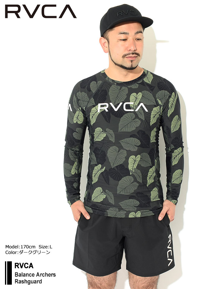 ルーカ RVCA カットソー 長袖 メンズ バランス アーチャーズ ラッシュガード ( Balance Archers Rashguard 水陸両用 ティーシャツ T-SHIRTS ロング ロンティー ロンt トップス サーフィン マリンスポーツ マリンレジャー ビーチ 海 UVカット 水着 メンズ 男性用 BC041-817 )