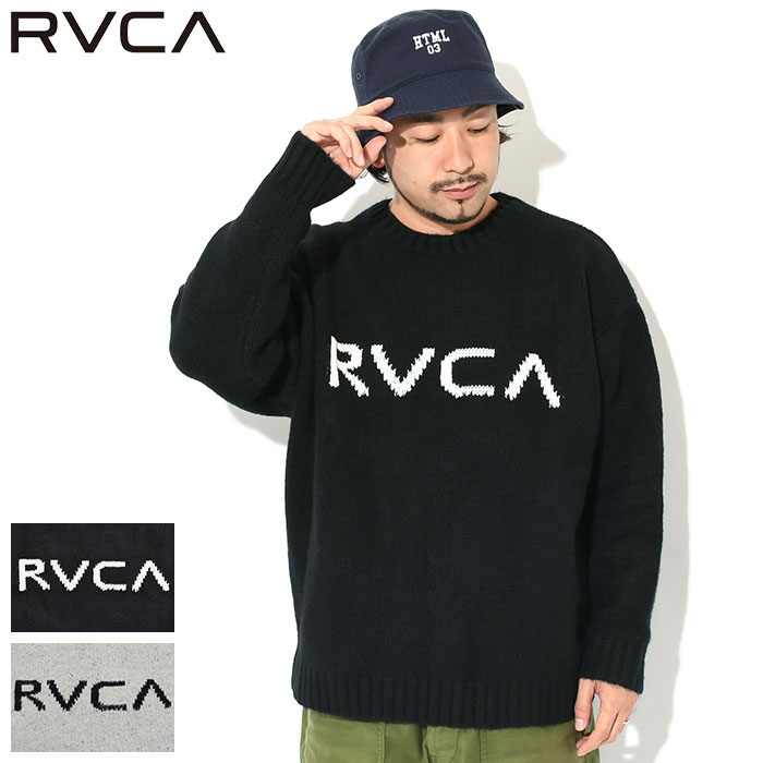 ルーカ RVCA セーター メンズ ビッグ ルーカ ニット RVCA Big RVCA Knit Sweater ビッグシルエット オーバーサイズ クルーネック トップス メンズ 男性用 BC042-090 ice field icefield