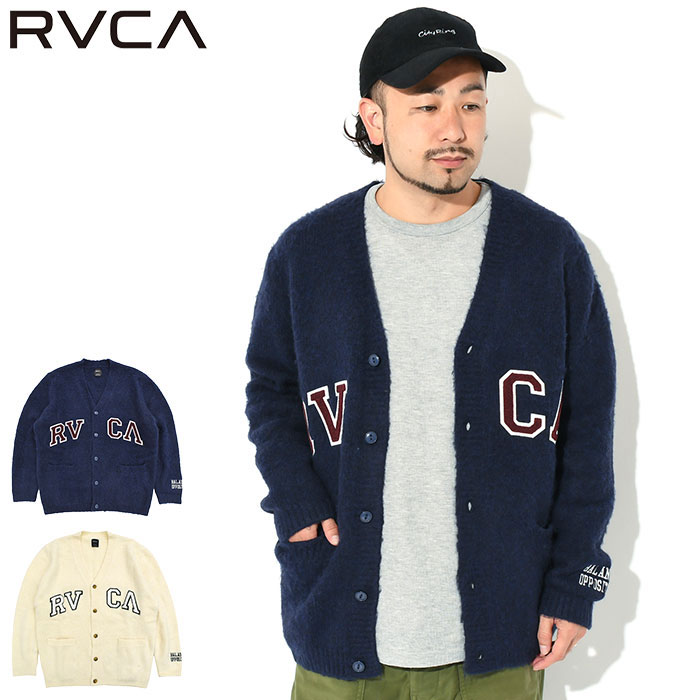 ルーカ RVCA カーディガン メンズ ヒッター モヘヤ ( RVCA Hitter Mohair Cardigan ビッグシルエット オーバーサイズ Vネック トップス メンズ 男性用 BC042-091 ) ice field icefield