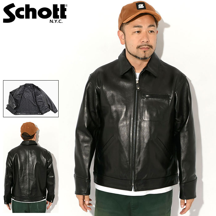ڥݥ10ܡۥå Schott 㥱å  쥶 ȥå ( Schott Leather Tracker JKT 쥶㥱å ...