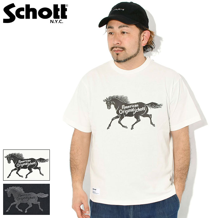 Rakuten - 【ポイント10倍】ショット Schott Tシャツ 半袖 メンズ A.O. ホース ( Schott A.O. Horse S/S Tee ティーシャツ T-SHIRTS カットソー トップス メンズ 男性用 7826134008 )[M便 1/1] ice field icefield
