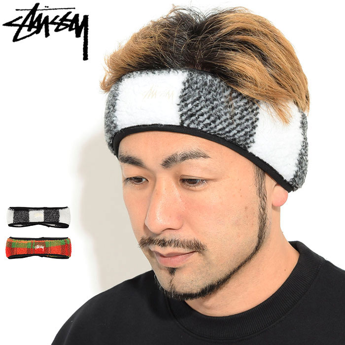 ステューシー STUSSY ヘッドバンド Plaid Polar Fleece ( stussy headband ヘアバンド スポーツバンド フリース メンズ・男性用 1321065 USAモデル 正規 品 ストゥーシー スチューシー 小物 )[M便 1/1] ice field icefield