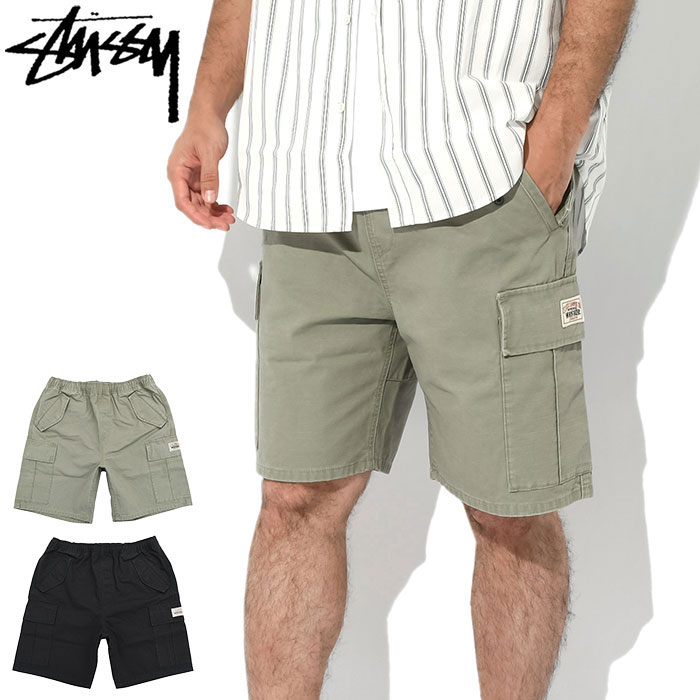 ステューシー STUSSY ハーフパンツ メンズ Ripstop Cargo Beach ( stussy short pant カーゴパンツ カーゴショーツ ショーツ ショートパンツ ハーパン ボトムス メンズ 男性用 112297 USAモデル 正規 品 ストゥーシー スチューシー ) ice field icefield