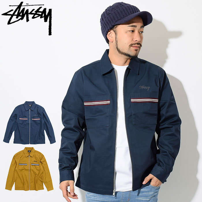 ステューシー STUSSY シャツ 長袖 メンズ Full Zip Work ( stussy shirt ジップアップ ワークシャツ カジュアルシャツ トップス メンズ 男性用 1110008 USAモデル 正規 品 ストゥーシー スチューシー ) ice field icefield