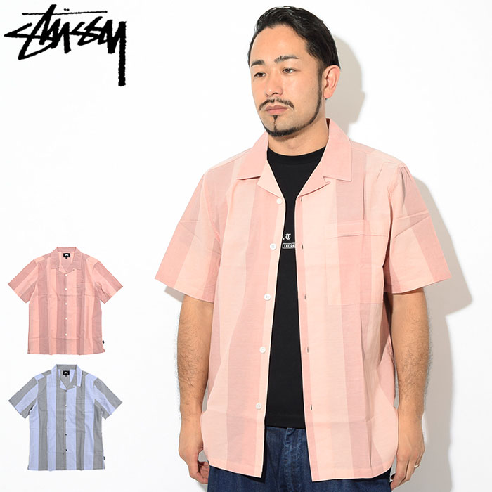 ステューシー STUSSY シャツ 半袖 メンズ Bold Stripe ( stussy shirt オープンカラーシャツ カジュアルシャツ トップス メンズ 男性用 1110046 USAモデル 正規 品 ストゥーシー スチューシー ) ice field icefield