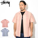 ステューシー 服 メンズ ステューシー STUSSY シャツ 半袖 メンズ Bold Stripe ( stussy shirt オープンカラーシャツ カジュアルシャツ トップス メンズ 男性用 1110046 USAモデル 正規 品 ストゥーシー スチューシー ) ice field icefield