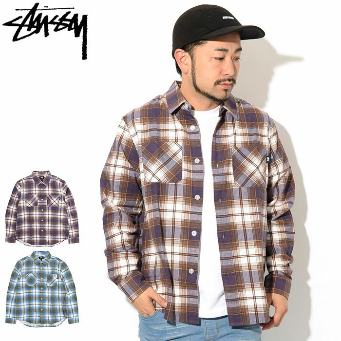 ステューシー STUSSY シャツ 長袖 メンズ Adam Plaid ( stussy shirt フランネルシャツ ネルシャツ カジュアルシャツ トップス メンズ 男性用 1110083 USAモデル 正規 品 ストゥーシー スチューシー ) ice field icefield