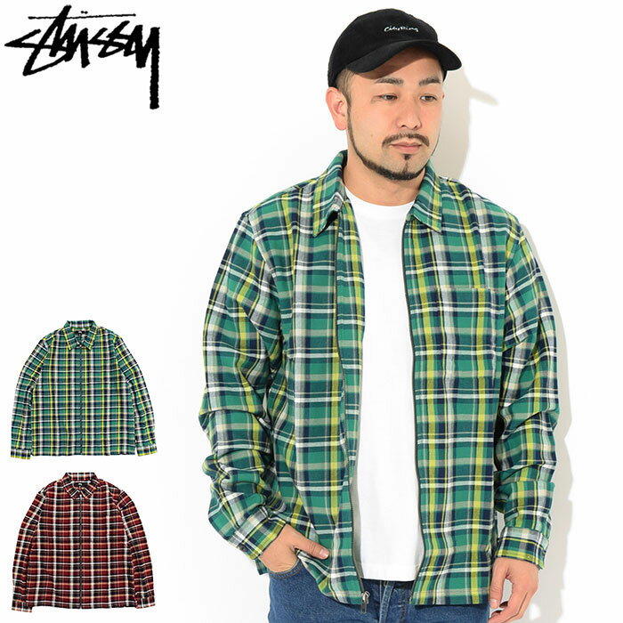 ステューシー STUSSY シャツ 長袖 メンズ Classic Zip Up Plaid ( stussy shirt ジップアップ カジュアルシャツ トップス メンズ・男性用 1110160 USAモデル 正規 品 ストゥーシー スチューシー ) ice field icefield