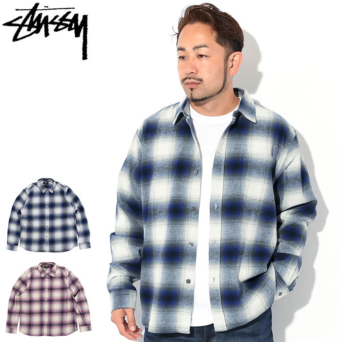 ステューシー STUSSY シャツ 長袖 メンズ Bay Plaid ( stussy shirt チェック カジュアルシャツ トップス メンズ・男性用 1110292 USAモデル 正規 品 ストゥーシー スチューシー ) ice field icefield