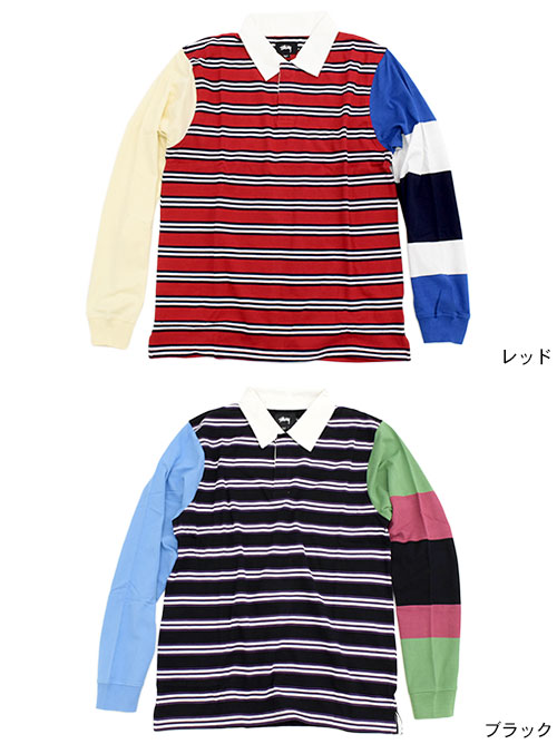ステューシー STUSSY ポロシャツ 長袖 メンズ Mix Up Rugby ( stussy polo ラガー...