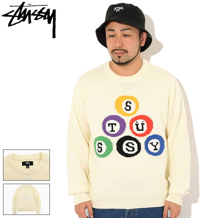 ステューシー STUSSY セーター メンズ Stussy Billiard ( stussy sweater クルーネック トップス メンズ・男性用 117086 USAモデル 正規 品 ストゥーシー スチューシー ) ice field icefieldのサムネイル