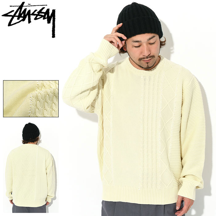 ステューシー STUSSY セーター メンズ Patchwork ( stussy sweater パッチワーク クルーネック トップス メンズ・男性用 117158 USAモデル 正規 品 ストゥーシー スチューシー ) ice field icefield