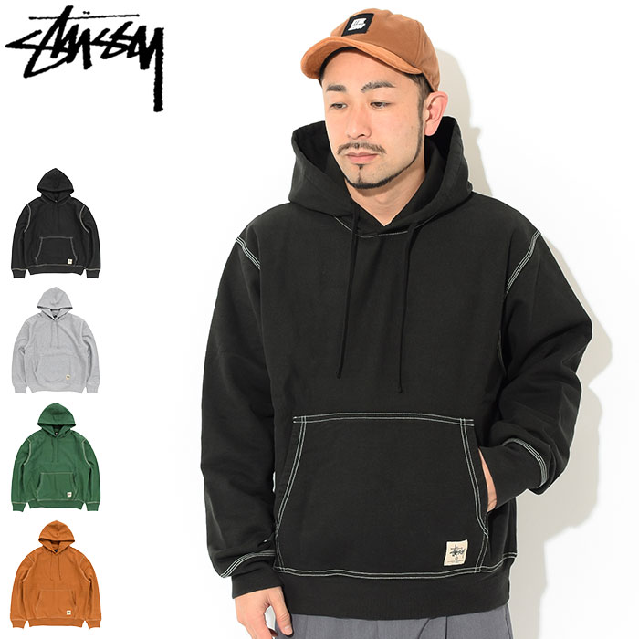 ステューシー STUSSY パーカー プルオーバー メンズ Contrast Stitch Label ( stussy Pullover Hoodie フード フーディ スウェット Pull Over Hoody Parker トップス メンズ 男性用 118459 USAモデル 正規 品 ストゥーシー スチューシー ) ice field icefield