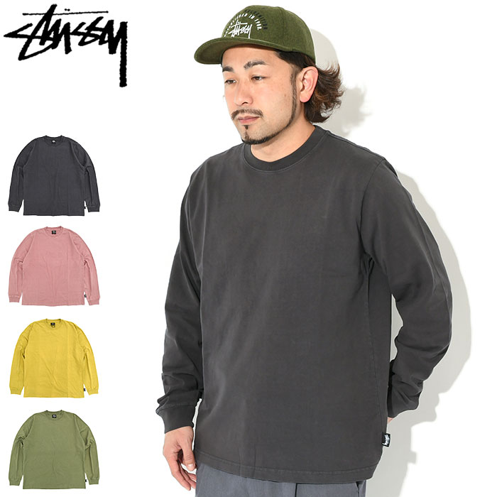 ステューシー STUSSY カットソー 長袖 メンズ Pigment Dyed ( stussy crew ピグメント Tシャツ ティーシャツ T-SHIRTS トップス メンズ・男性用 1140319 USAモデル 正規 品 ストゥーシー スチューシー ) ice field icefield