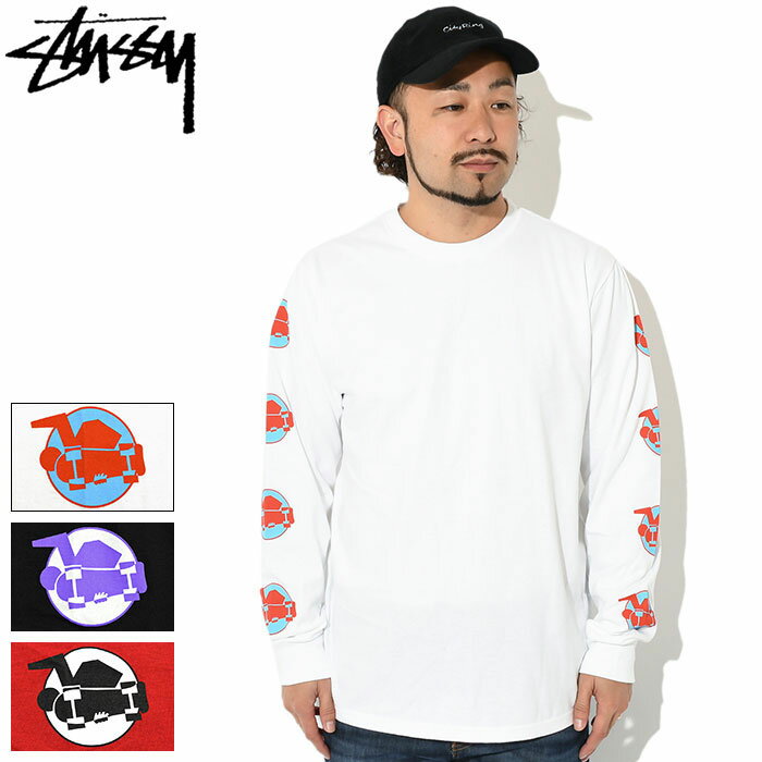 ステューシー STUSSY ロンT Tシャツ 長袖 メンズ Skateman ( stussy tee ティーシャツ T-SHIRTS カットソー トップス ロング ロンティー 長袖Tシャツ メンズ・男性用 1994824 USAモデル 正規 品 ストゥーシー スチューシー ) ice field icefield