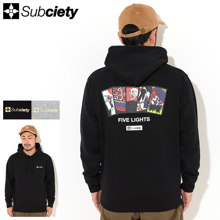 サブサエティ Subciety プルオーバー パーカー メンズ ファイブ ライト ( subciety サブサエティー Five Lights Pullover Hoodie フード フーディ スウェット Pull Over Hoody Parker トップス 104-31584 ) ice field icefield