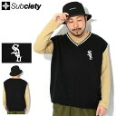 サブサエティ Subciety ベスト メンズ Vネック ニット ( subciety サブサエティー V-Neck Knit Vest ビッグシルエット オーバーサイズ ニットベスト トップス 107-54961 )